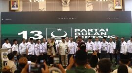 Ketua Umum Partai Gerindra Prabowo Subianto menghadiri acara Konsolidasi Zona III Pemenangan Pileg Partai Bulan Bintang di Hotel Pangeran Beach, Padang. (Dok. Tim Media Prabowo Subianto)