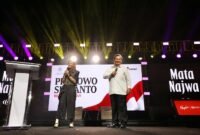 Ketua Umum Partai Gerindra Prabowo Subianto di acara 'Mata Najwa On Stage: 3 Bacapres Bicara Gagasan' di Graha Sabha Pramana UGM. (Dok. Tim Meida Prabowo Subianto)

