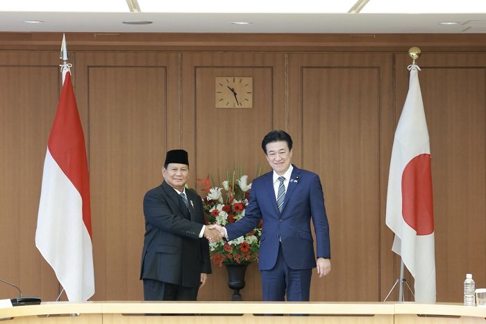 Menteri Pertahanan (Menhan) RI Prabowo Subianto bertemu dengan Menhan Jepang Kihara Minoru di Tokyo. (Dok. Tim Media Prabowo)