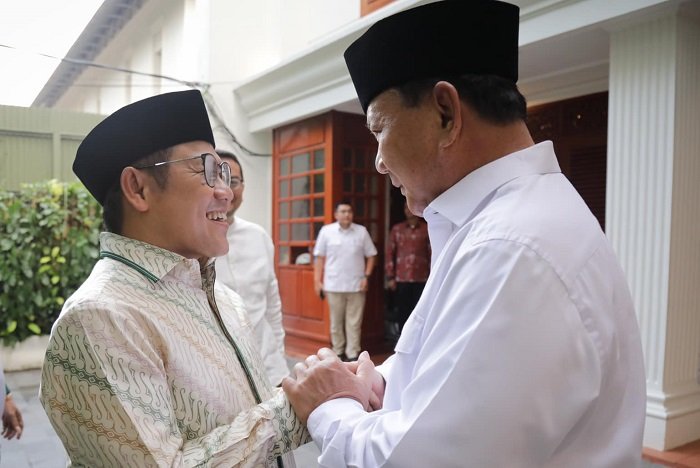 Presiden terpilih Prabowo Subianto Bersama Ketua Umum PKB Muhaimin Iskandar. (Facebook.com @A Muhaimin Iskandar)