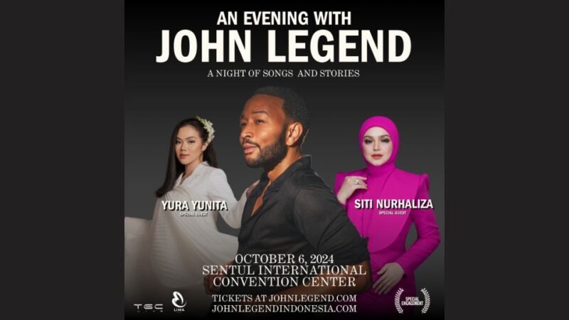 Konser John Legend Menghadirkan Tamu Spesial Siti Nurhaliza & Yura Yunitadi Sentul International Convention Center ( SICC), Bogor (6/10/24).(Doc.Ist)