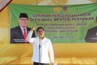 Wakil Menteri Pertanian (Wamentan) Sudaryono terjun ke sawah lakukan percepatan tanam. (Dok. Kementan)