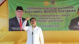 Wakil Menteri Pertanian (Wamentan) Sudaryono terjun ke sawah lakukan percepatan tanam. (Dok. Kementan)