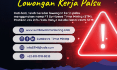 Waspada Modus Penipuan Lowongan Pekerjaan Mengatasnamakan  PT Sumbawa Timur Mining